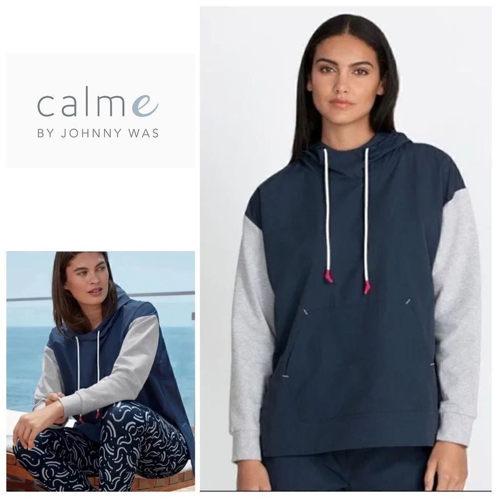 New. Calme by Johnny Was hooded pullover jacket. Retails $178. Small